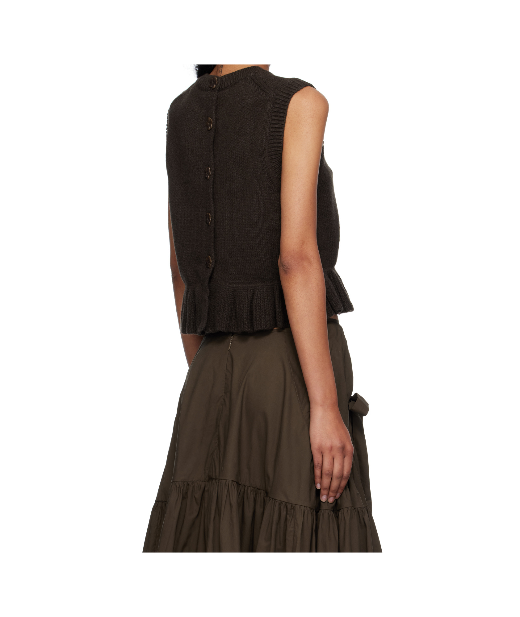 Cecilie Bahnsen Sleeveless Vest In Brown