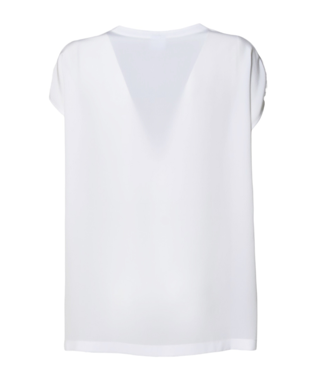 Aspesi Short-sleeved White Cotton Top With V-neck In White