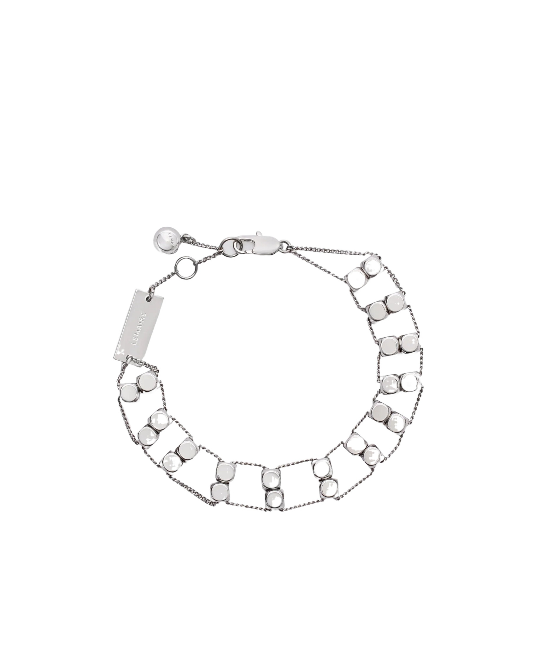 Lemaire Abacus Brass Bracelet In White