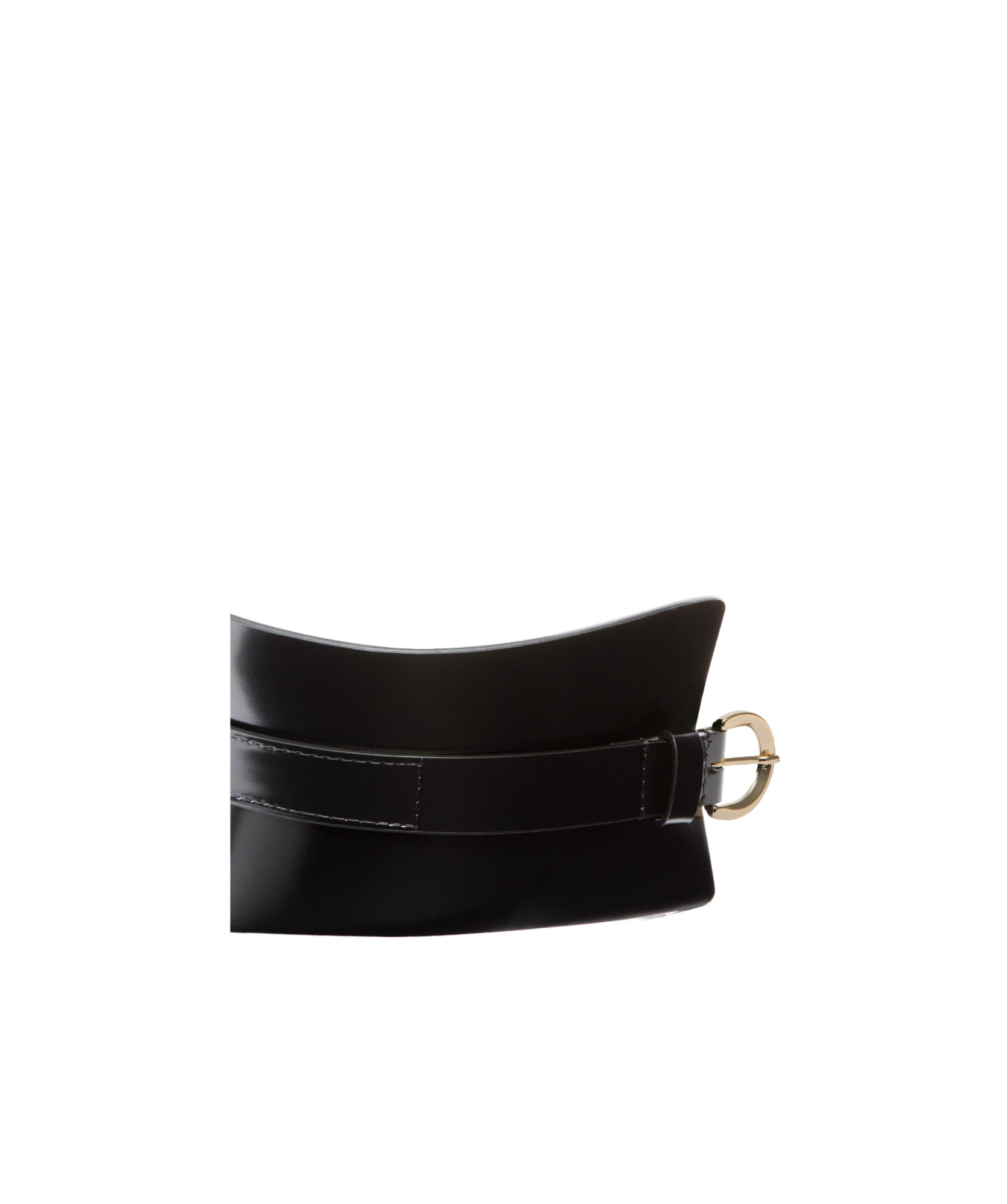 Pinko Wide Glossy Finish Elastic Back Belt In Black