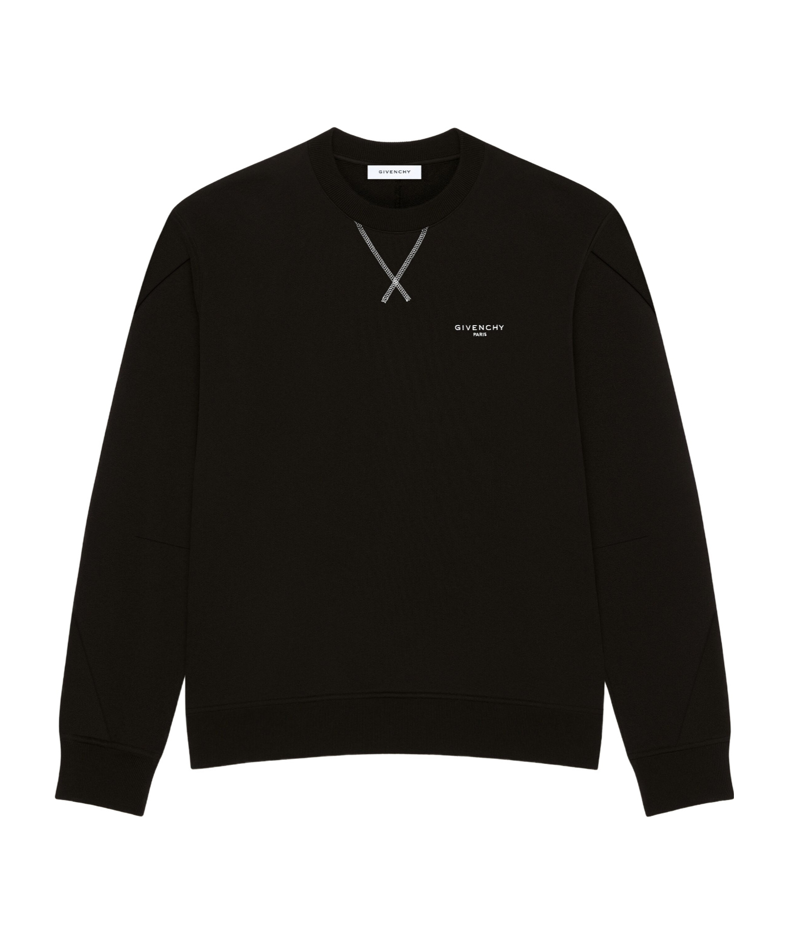 Givenchy Crew Neck Long Sleeve Ribbed Sweatshirt In Black