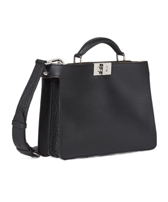 Fendi Peekaboo Handle Bag Small In Black