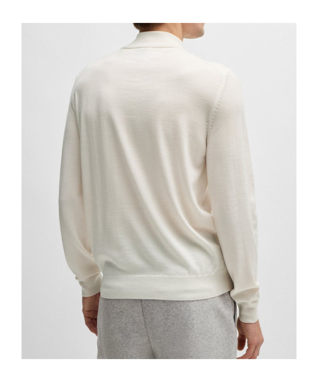 HUGO BOSS ZIP-NECK SWEATER IN VIRGIN WOOL