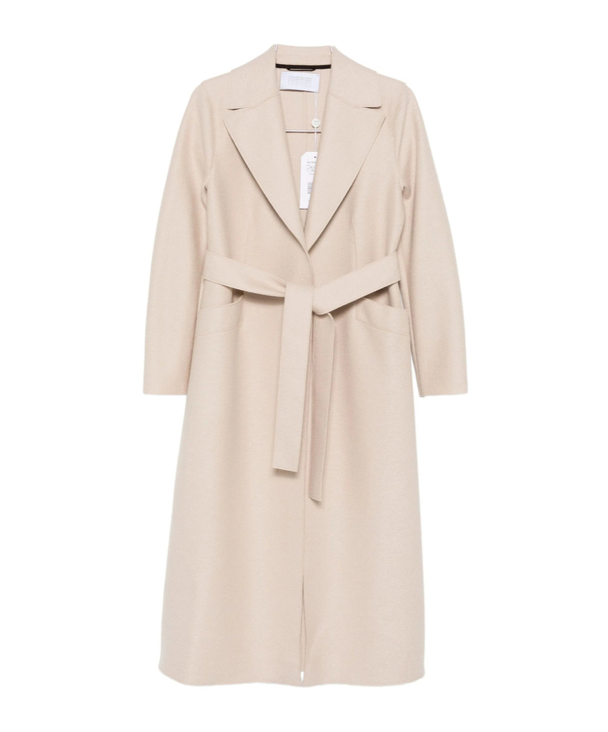 Harris Wharf London Belted Notched-lapels Coat In Brown