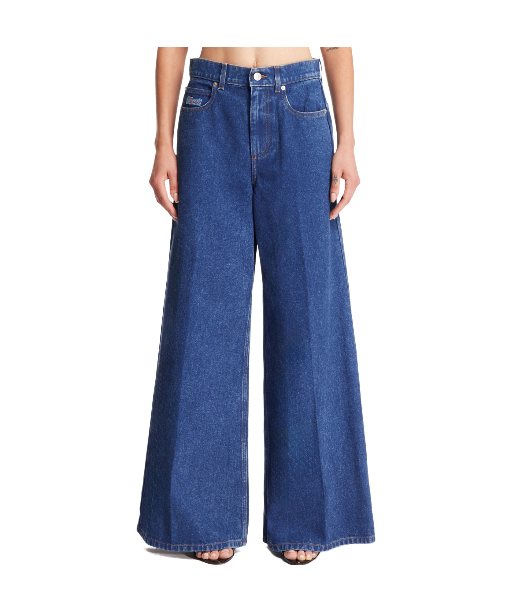 Marni Organic-cotton Wide-leg Jeans In Blue