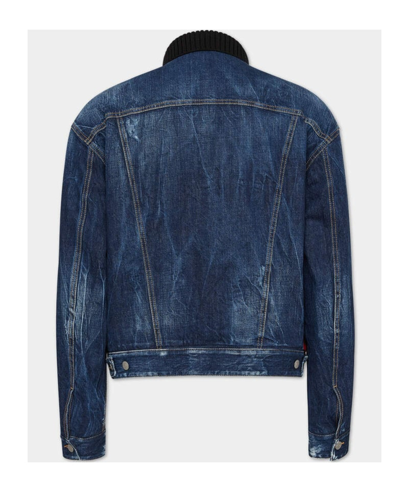 DSQUARED2 DSQUARED2 CHECK-PRINTED BUTTON-UP DENIM JACKET