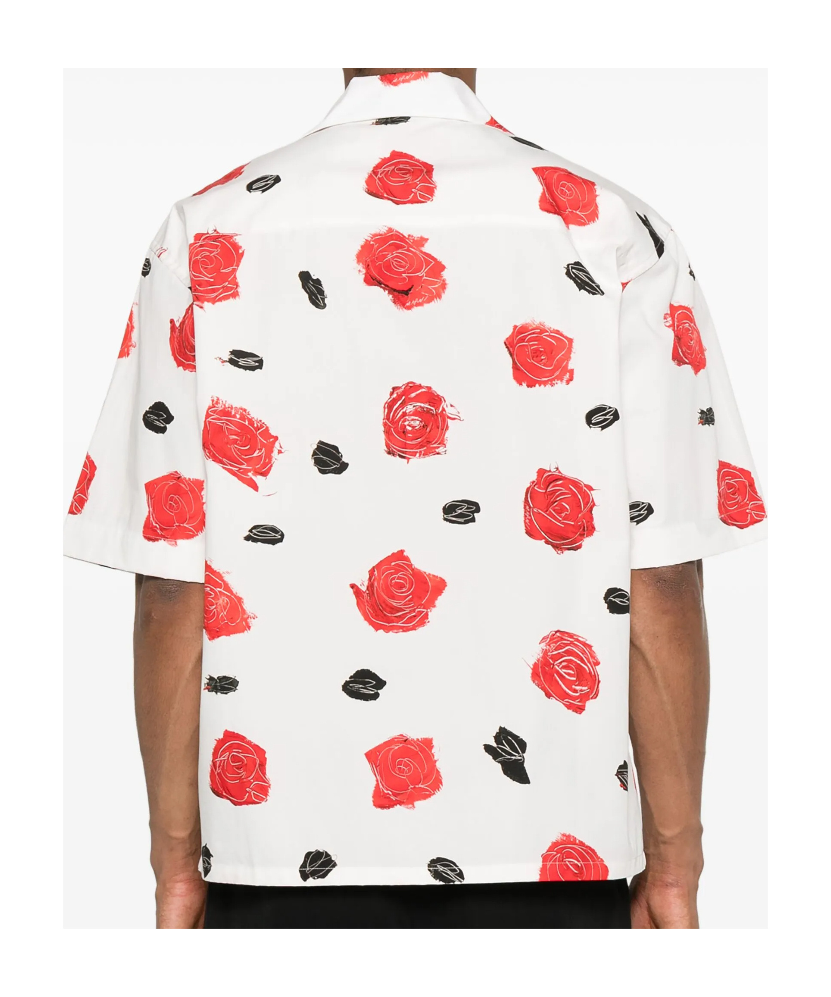 Marni White Iris Heavy Poplin Shirt In White Red