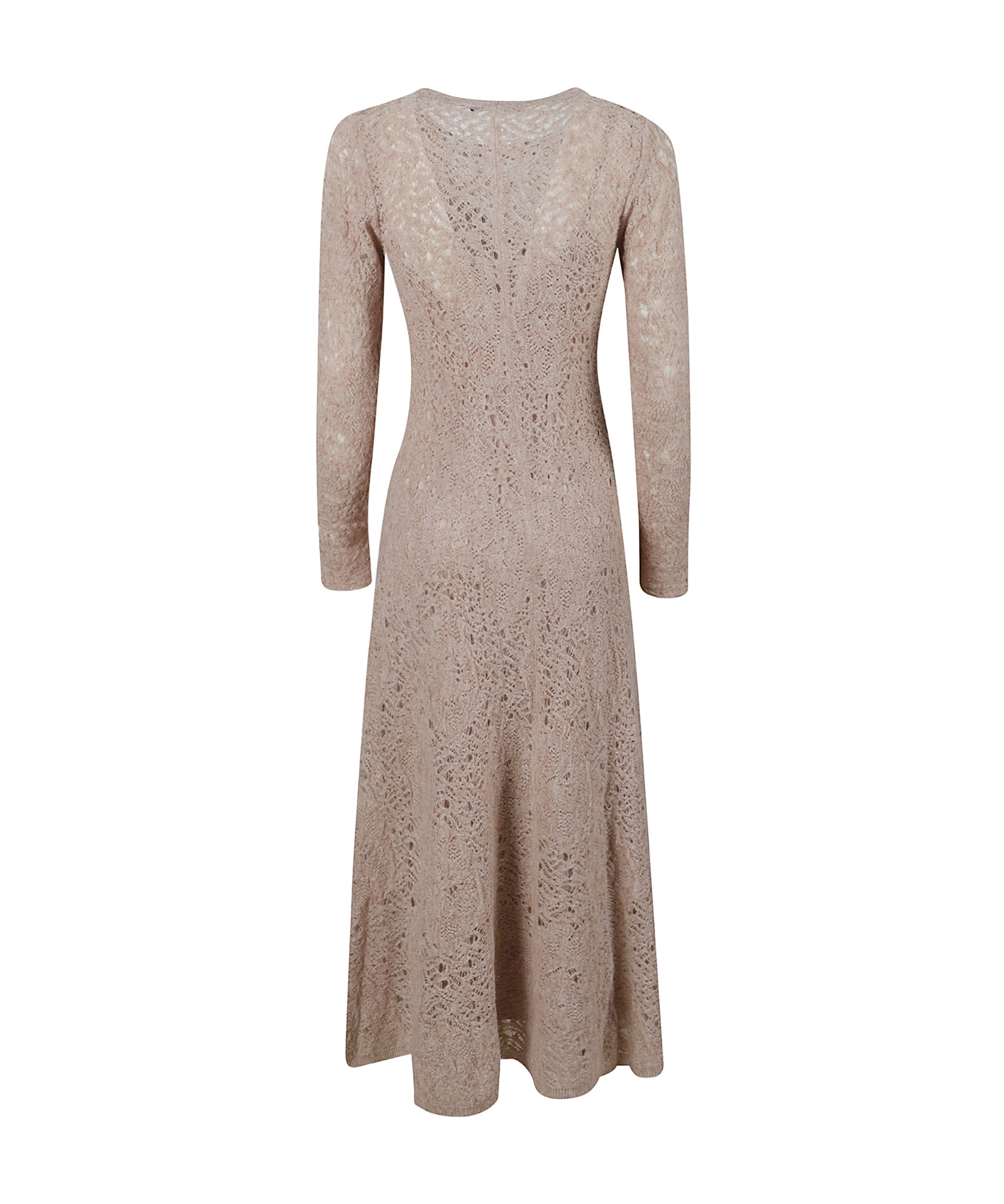 D Exterior Pleated Detail Dress In Brown