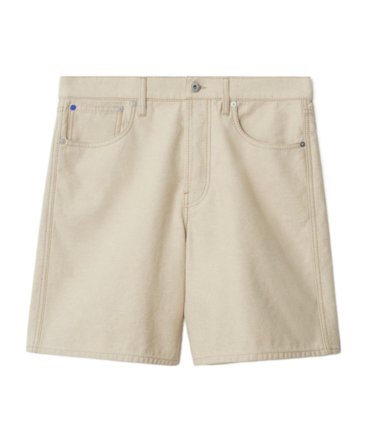 Burberry Men's Ekd Denim Shorts In Neutral