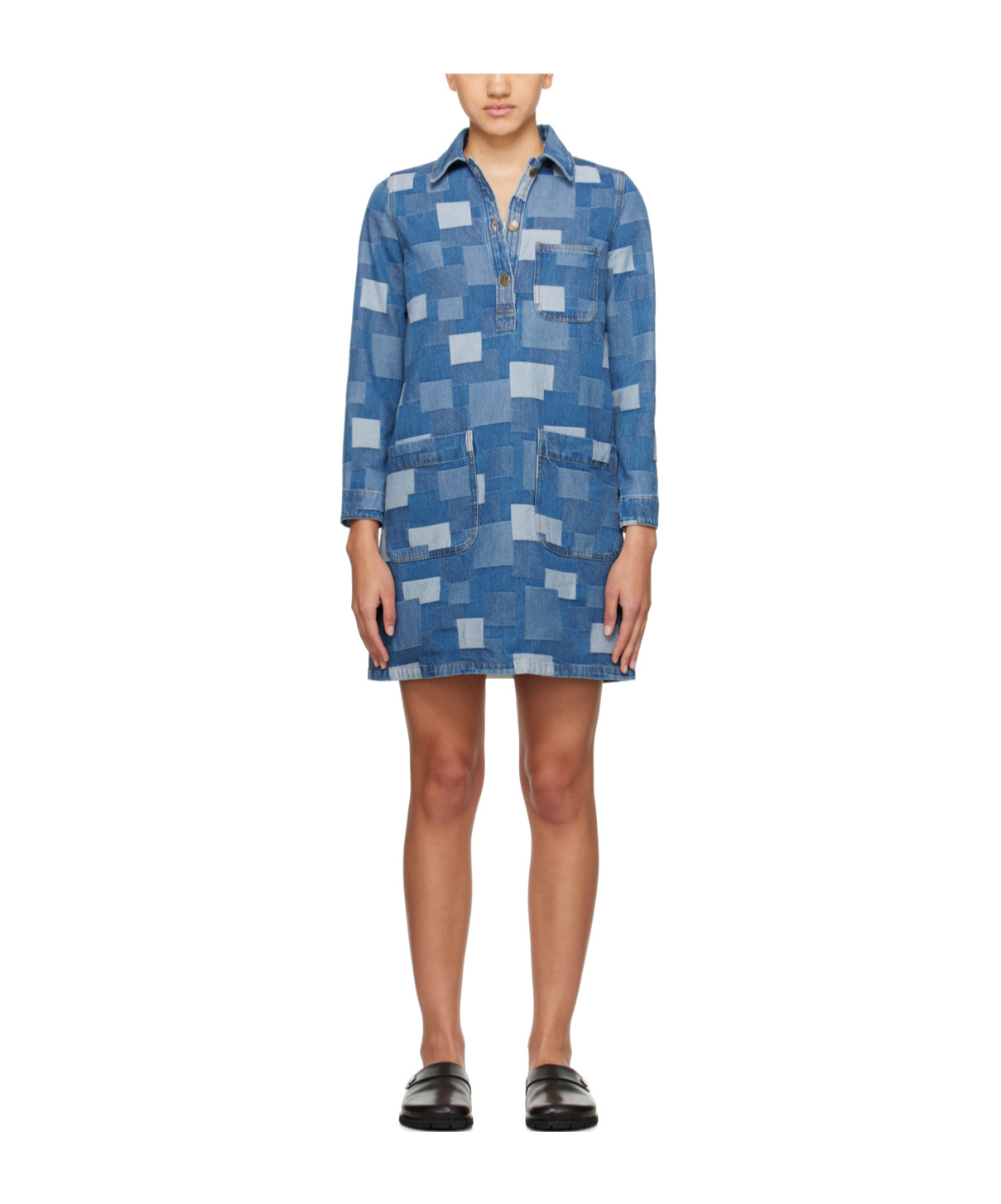 Apc Indigo Aurelia Denim Minidress In Blue
