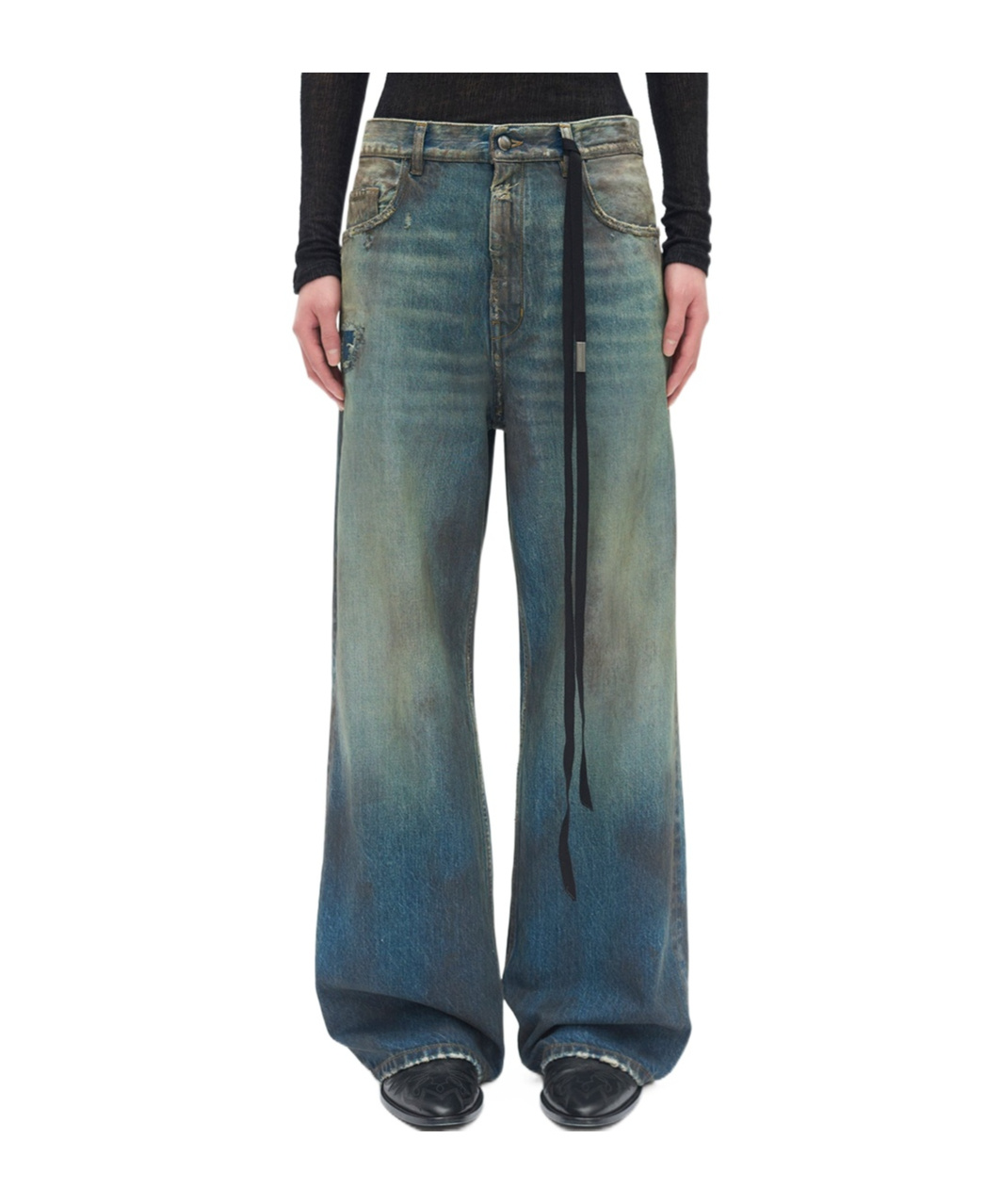 Ann Demeulemeester Genoveva 5-pockets Relaxed Flared Trousers In Blue