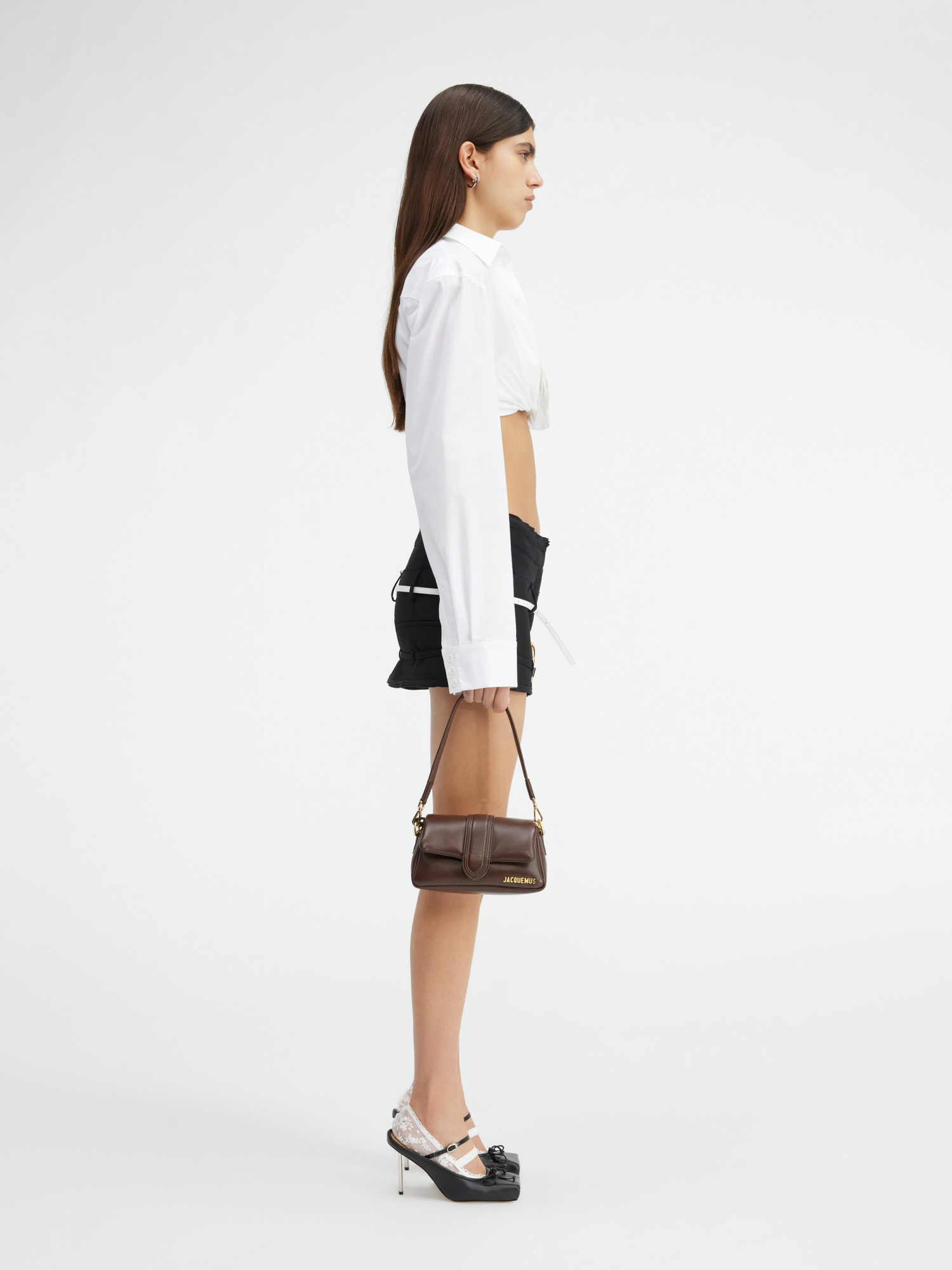 Jacquemus Bahia Courte Cropped Shirt In White