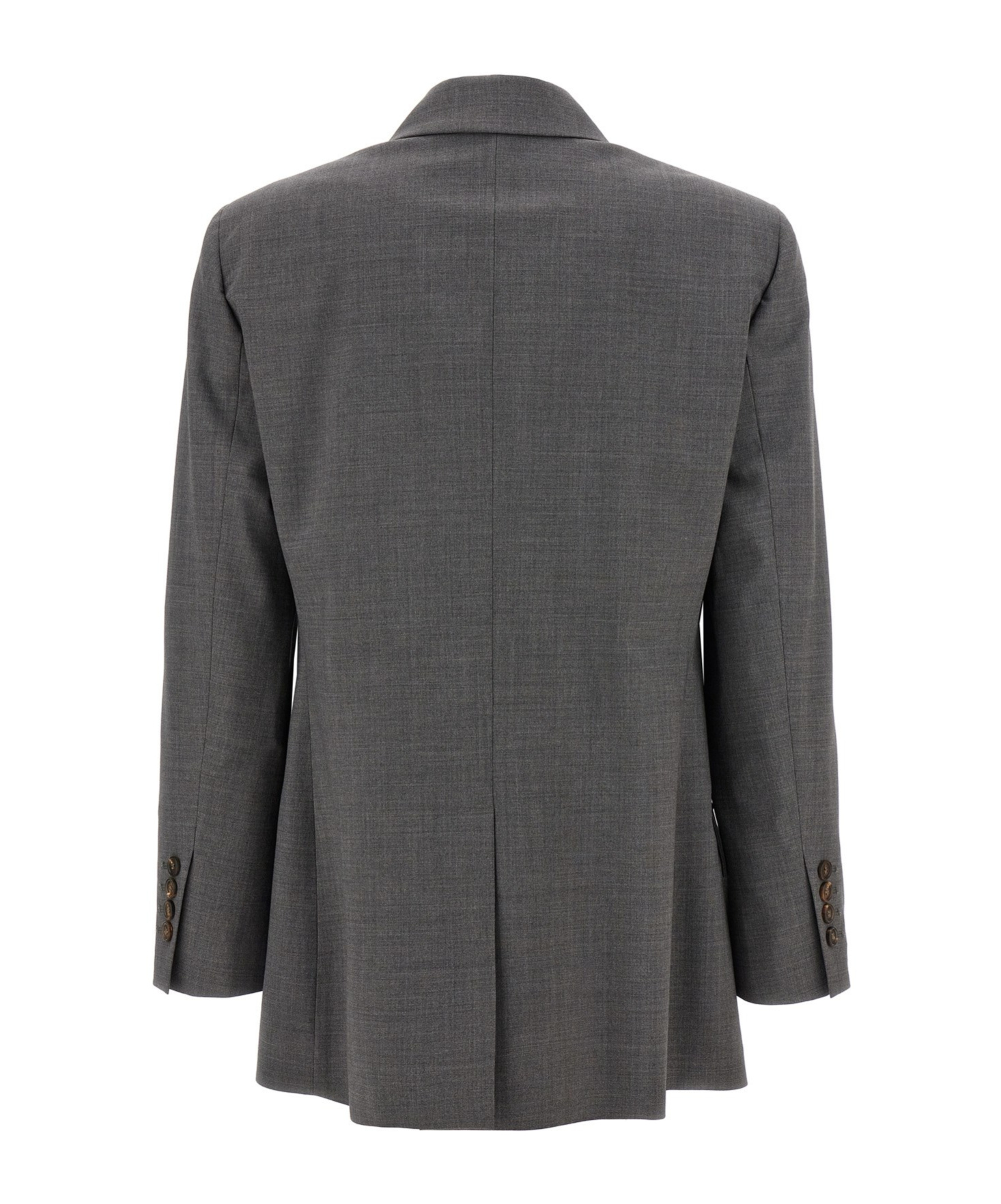 Brunello Cucinelli Grey Double-breasted Blazer In Black