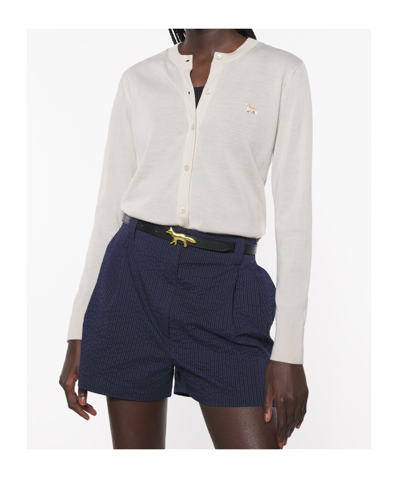 Shop Maison Kitsuné Baby Fox Cardigan In White