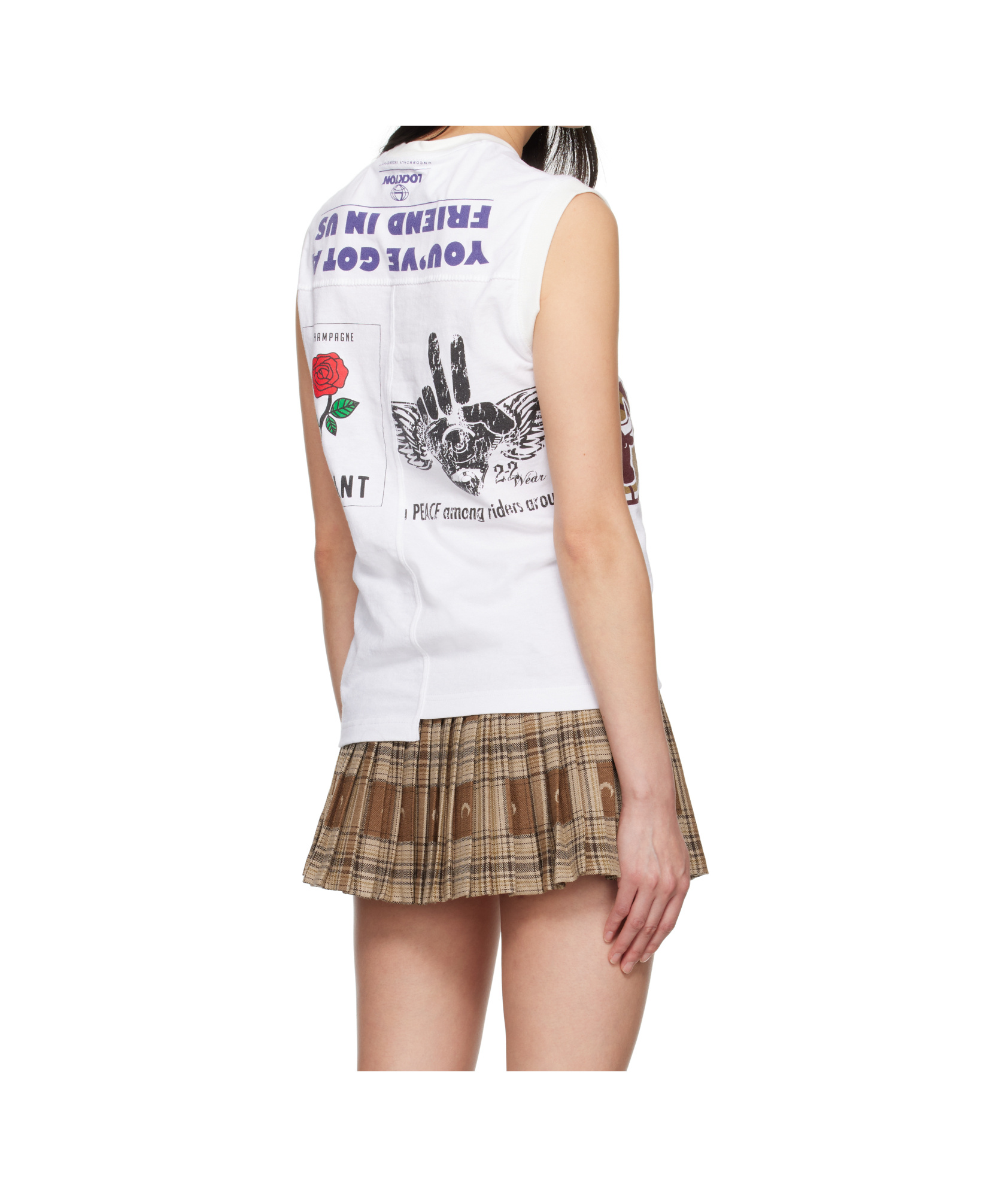 Marine Serre Regenerated Graphic T-shirts Tank Top In White