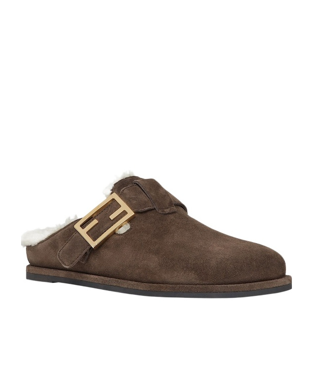 Fendi Open-heel Muller Shoes In Brown