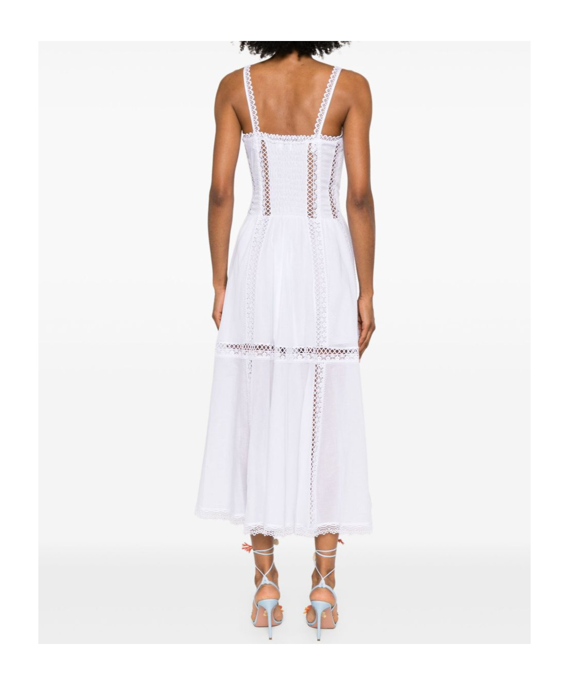 Charo Ruiz Ibiza Dafelle Lace-embellished Cotton-blend Midi Dress