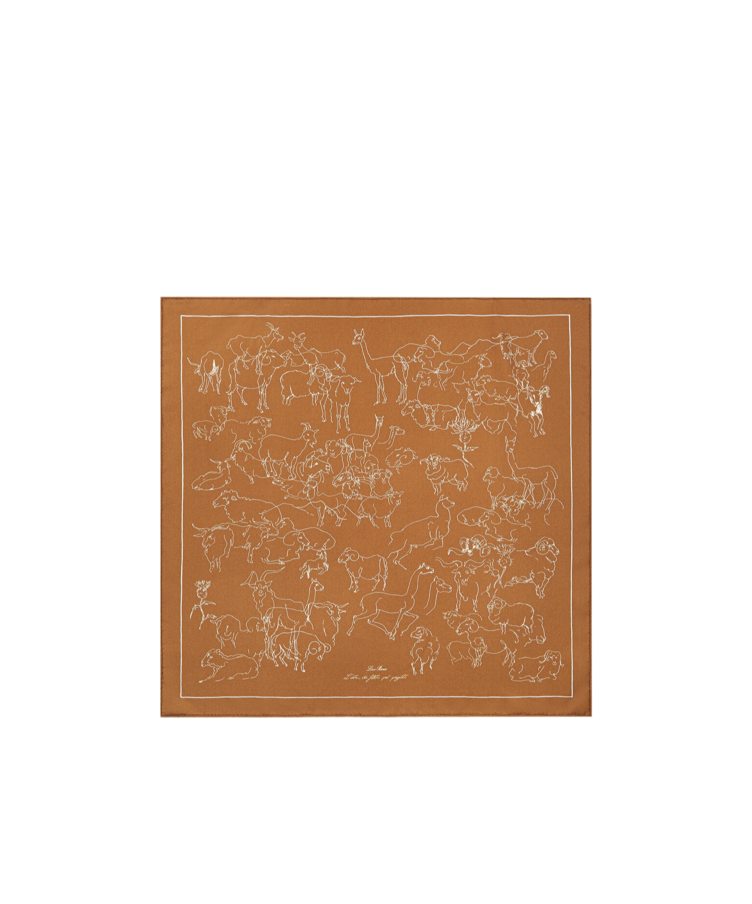 Loro Piana Pattern Silk Scarf In Bronze/white