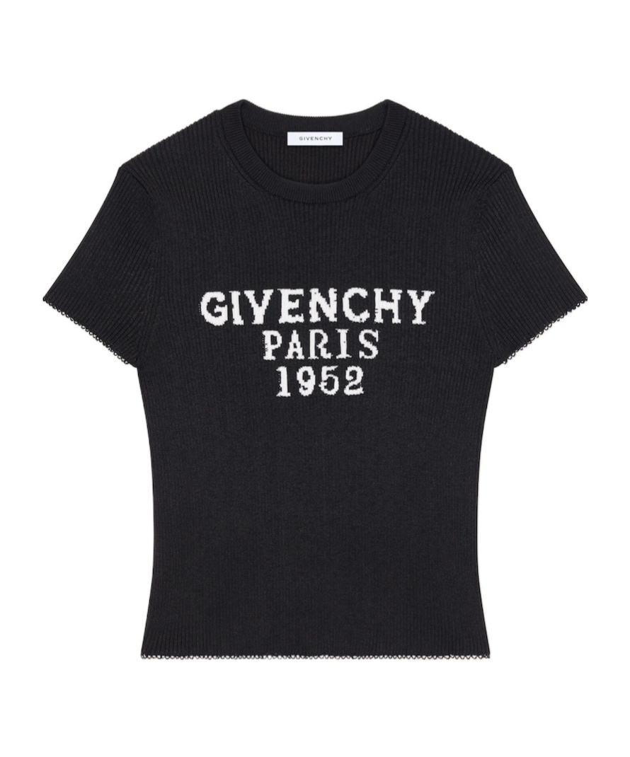 Givenchy Cropped Top In Fine Rib In Blue