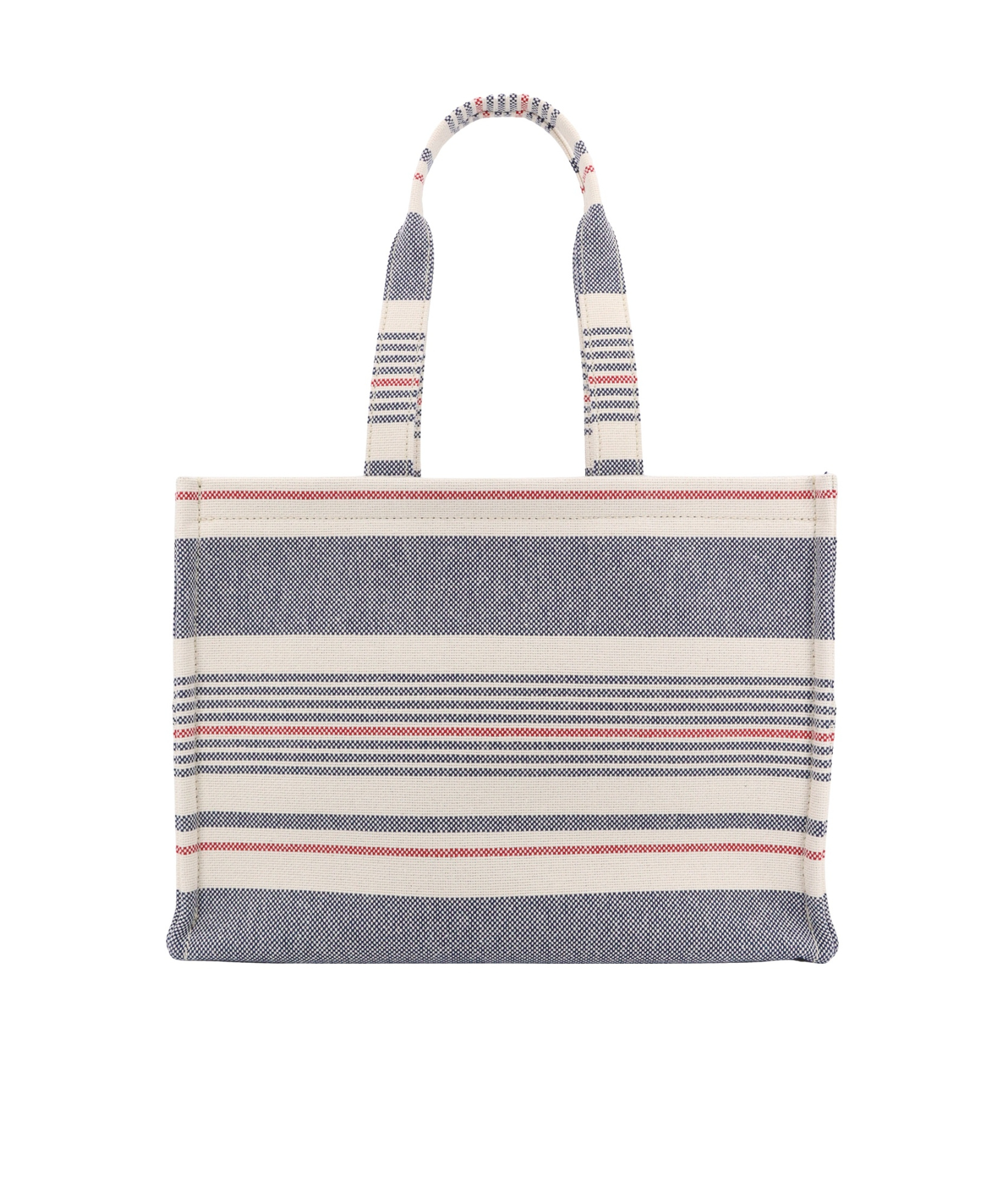 Celine Large Cabas Thais In Striped Textile And Calfskin In Gray