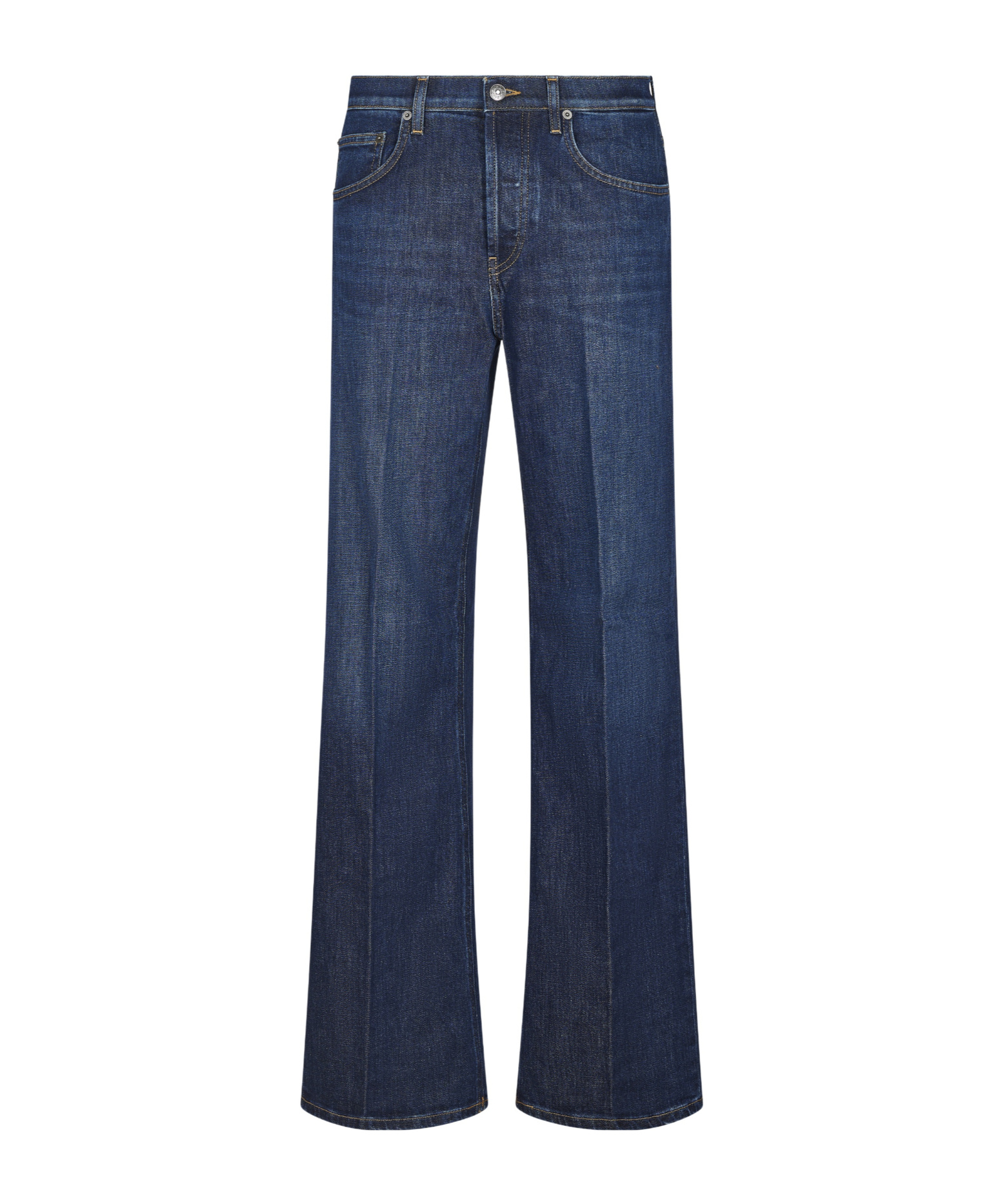 Dondup Wide-leg Denim Trousers With Unique Zippered Pockets In Blue