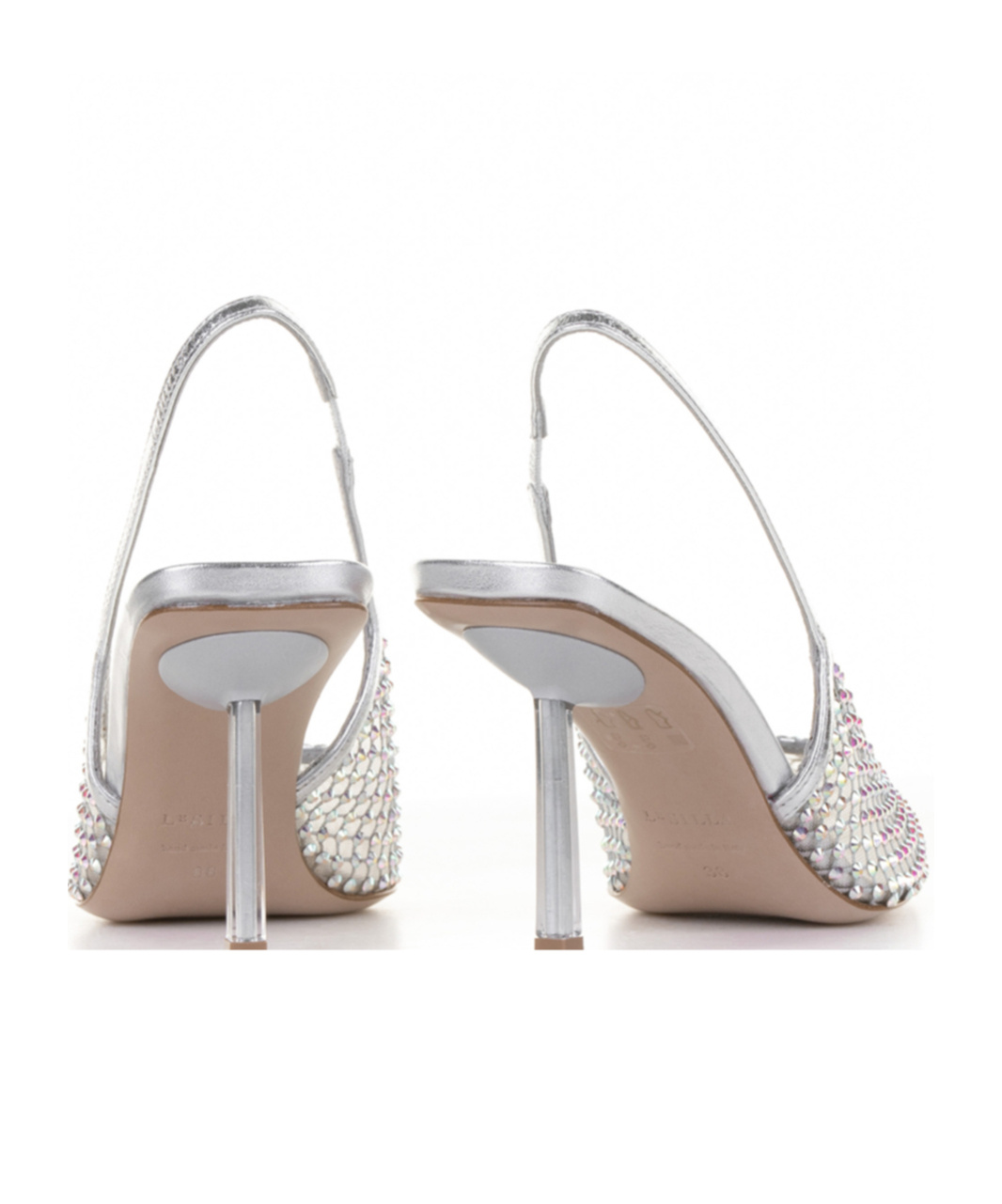 Le Silla Gilda 80 Crystal-embellished Slingback Pumps In White