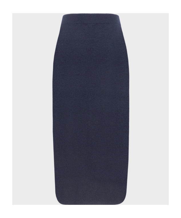 Shop Fabiana Filippi Ribbed Knit Midi Skirt In Black