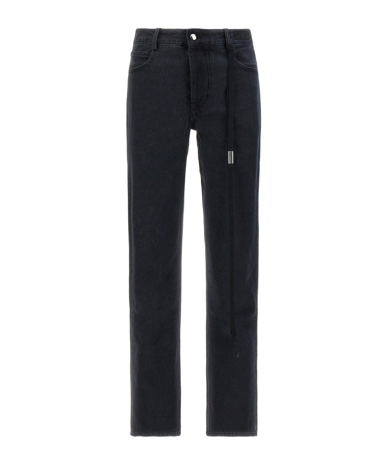 Ann Demeulemeester Cotton Denim Trousers Stonewashed Effect In Black
