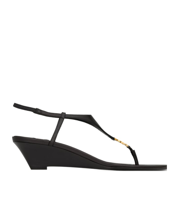 SAINT LAURENT CASSANDRA WEDGES IN SMOOTH LEATHER