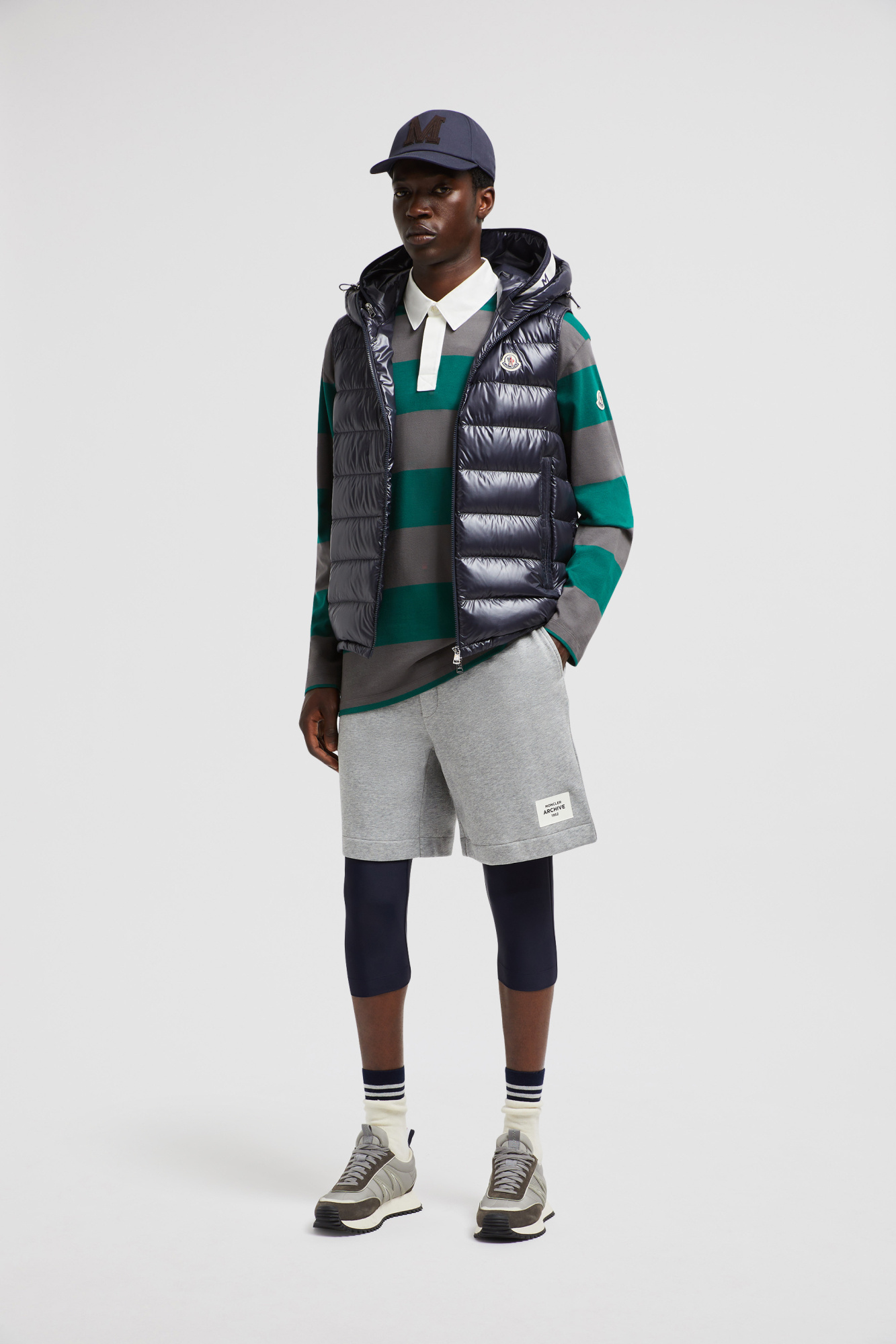 Moncler Clai Quilted Full Zip Hooded Down Vest In Blue