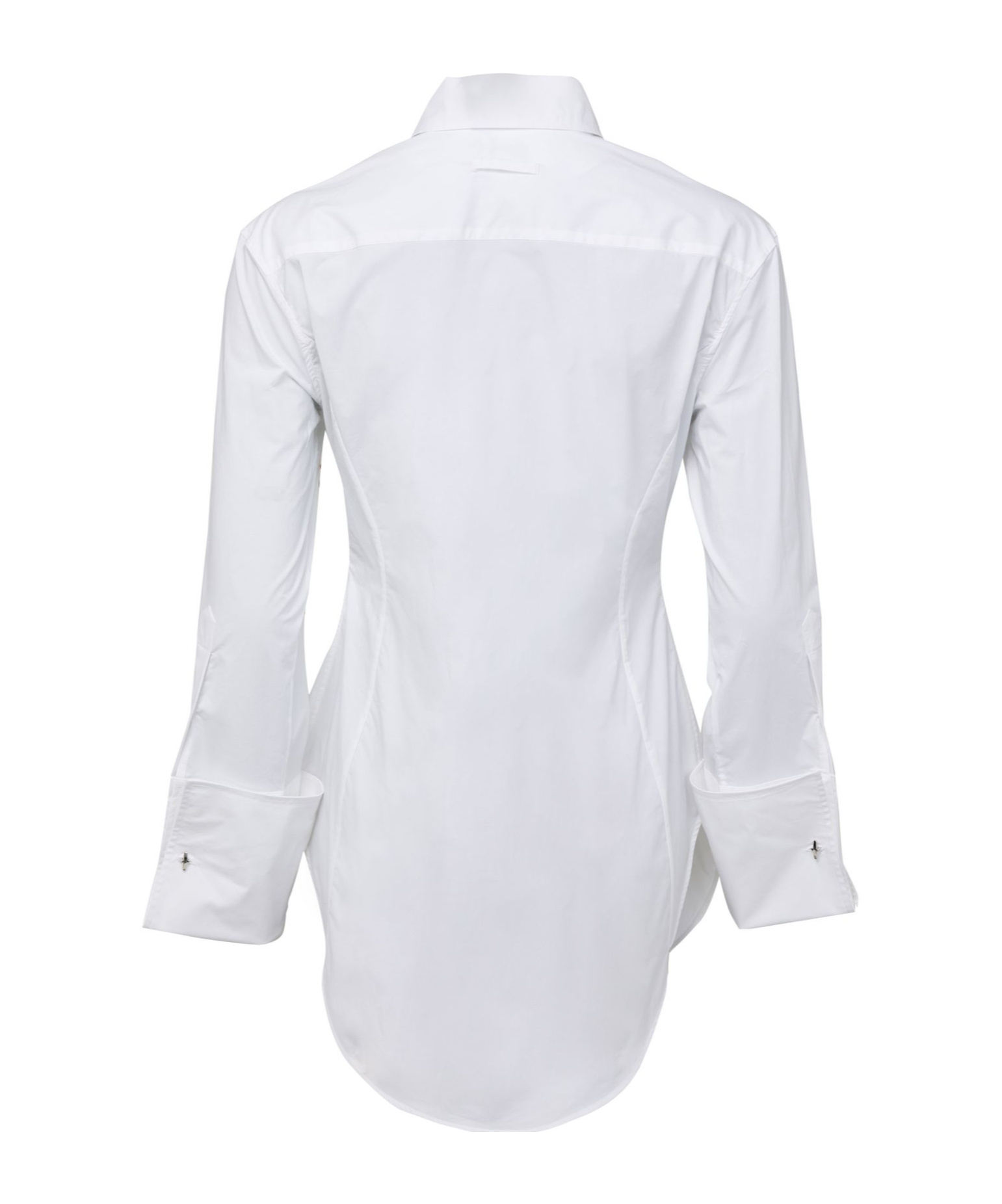 Jean Paul Gaultier White Poplin Shirt With Underboob Print In White