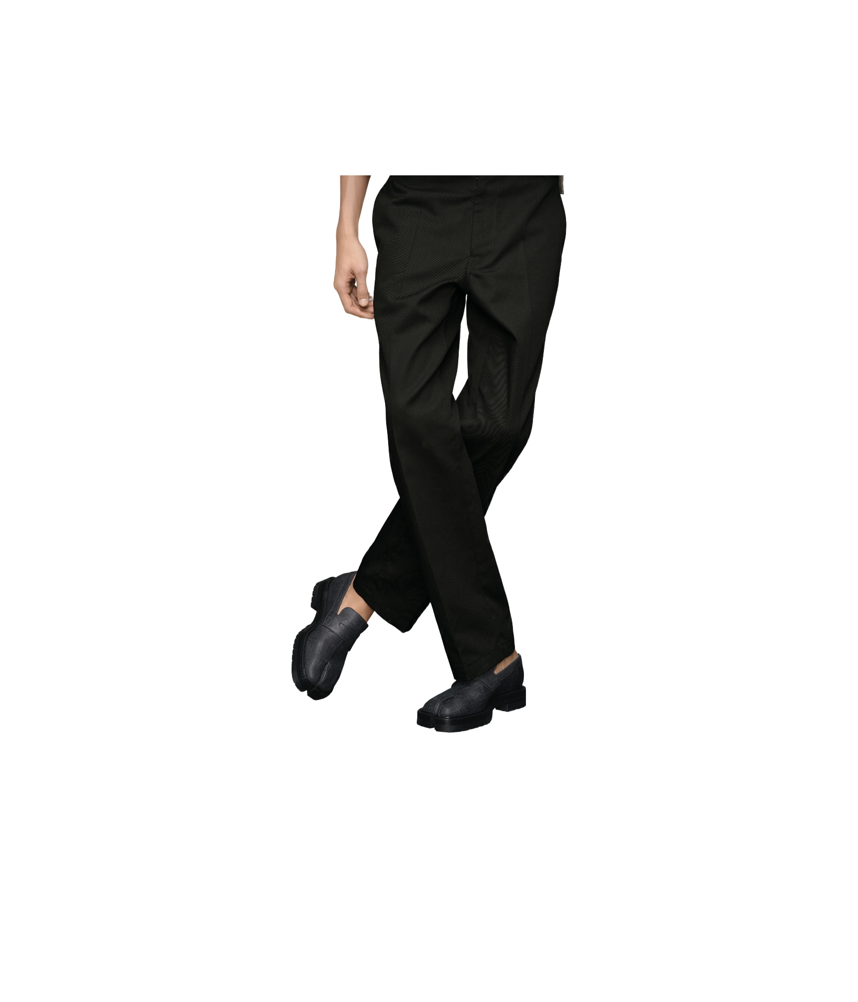 Maison Margiela Scratched Waxy Leather Tabi County Loafer Black In Black