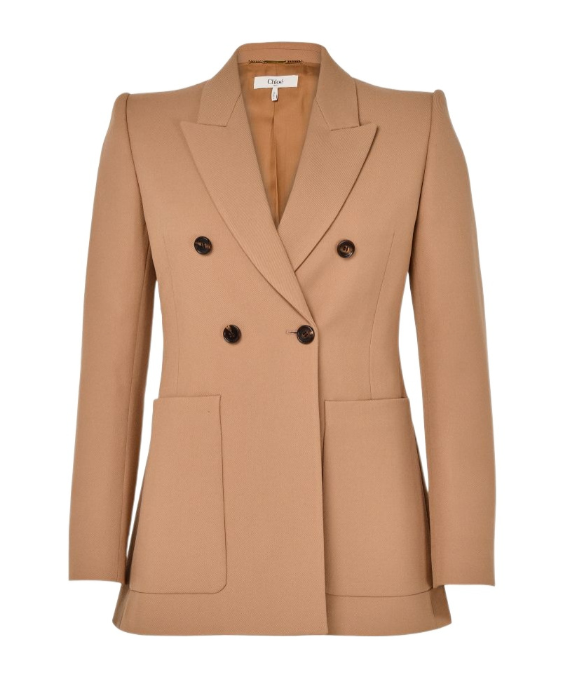Chloé Double-breasted Blazer In Nude