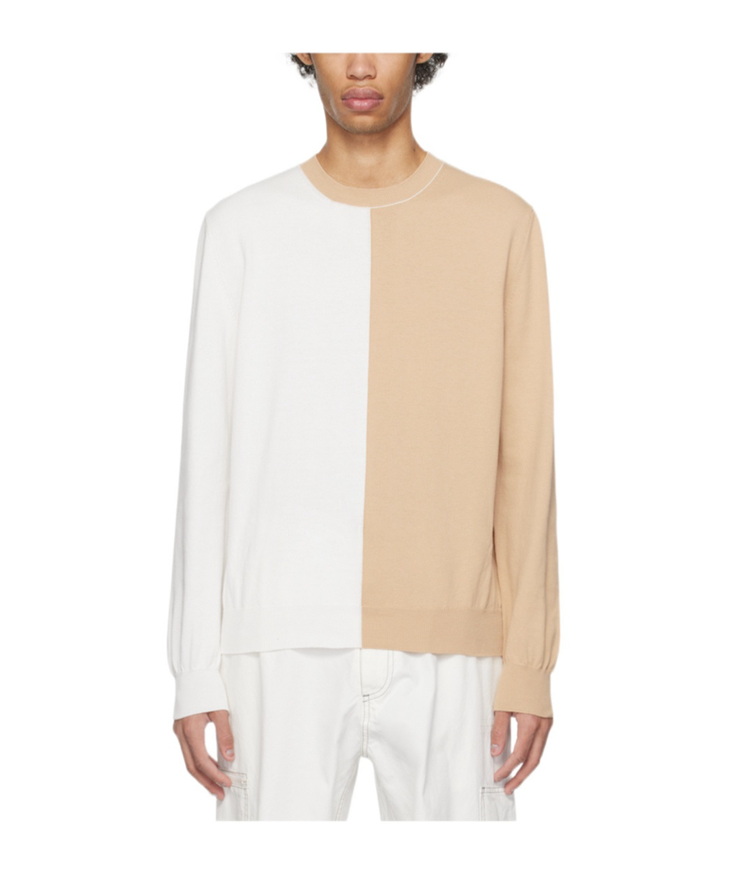 Mm6 Maison Margiela Two-color Sweater In White