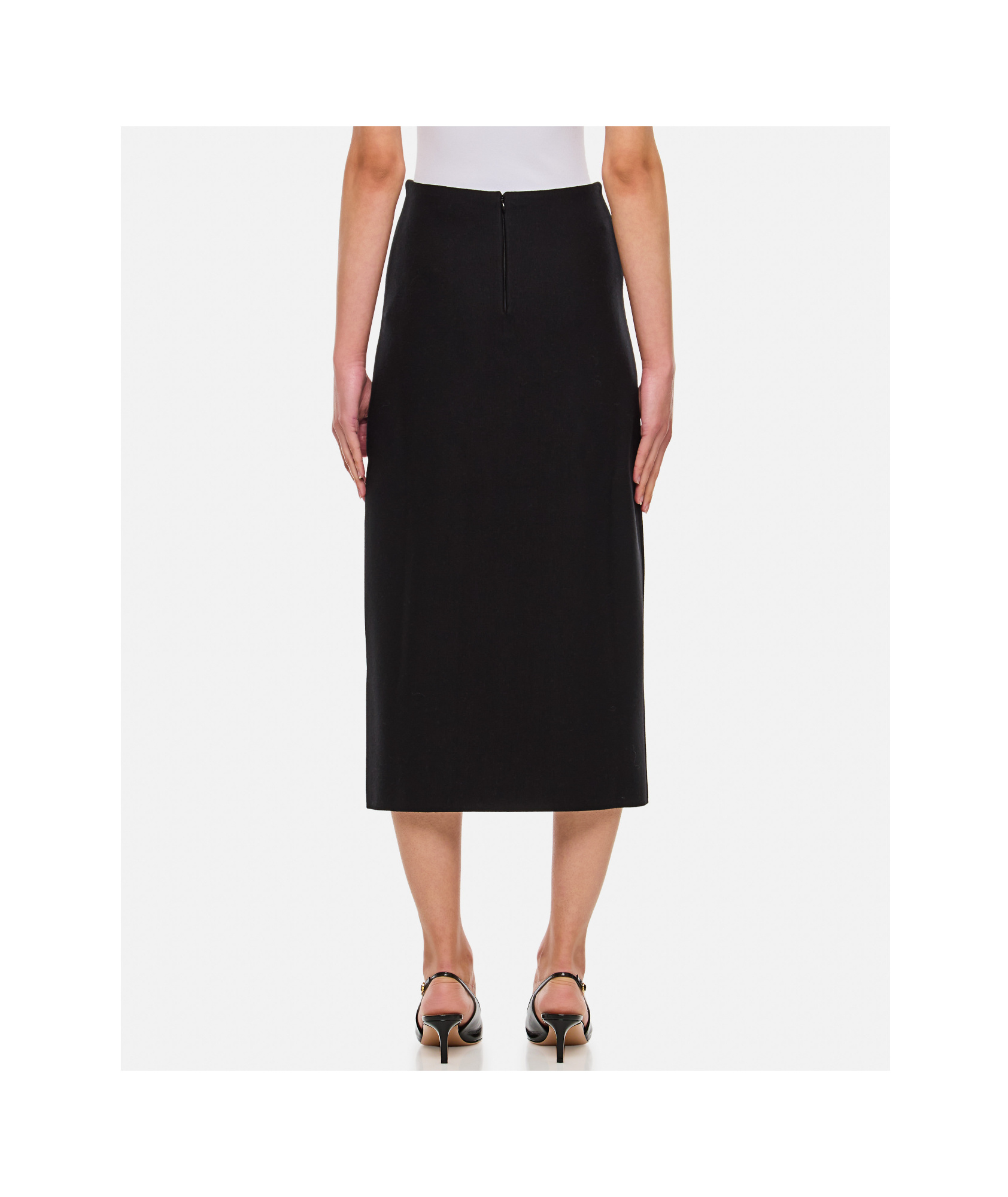 Gabriela Hearst Manuela Crepe Midi Skirt In Black
