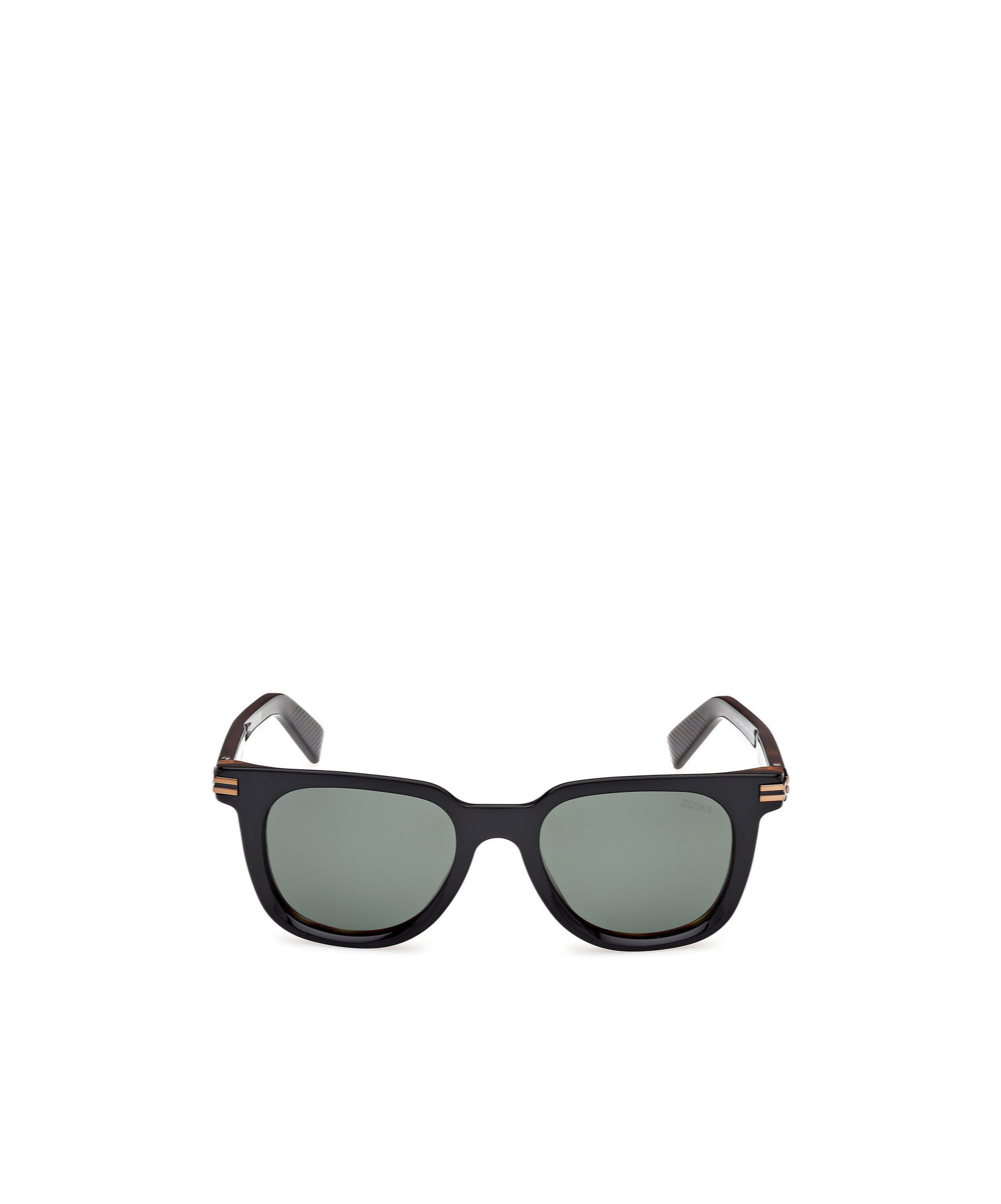 Zegna 50mm Polarized Geometric Sunglasses In Black