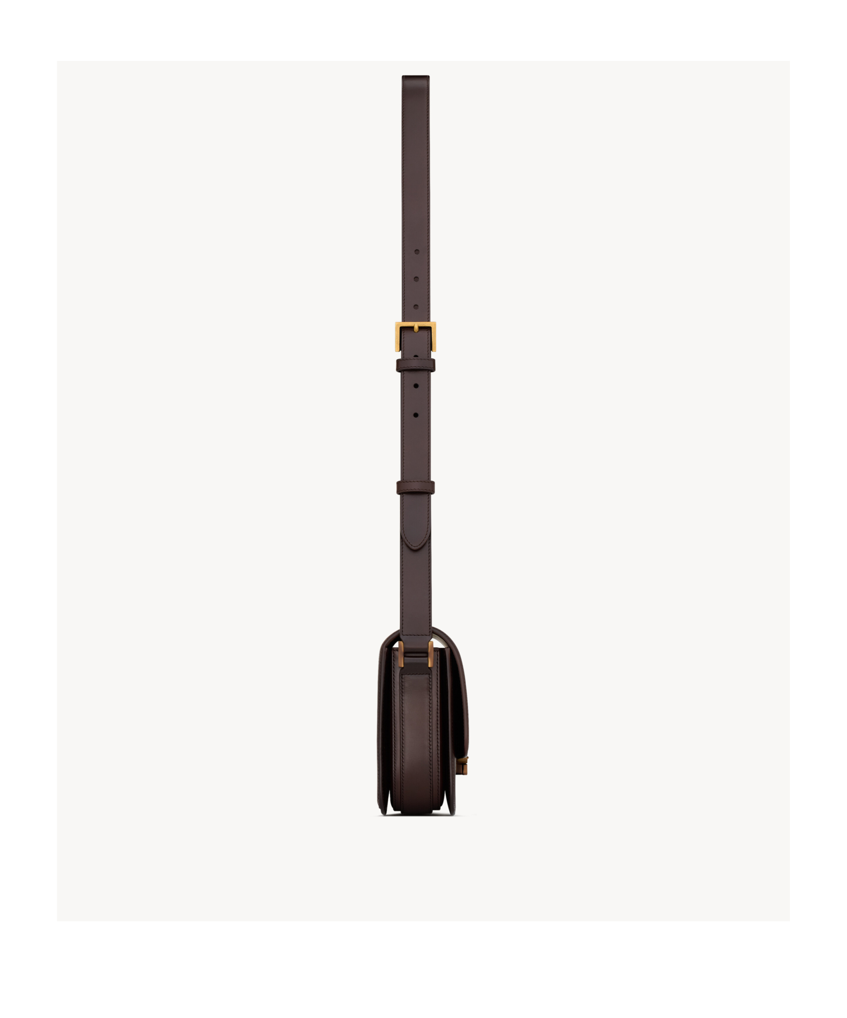 Saint Laurent Solferino Medium Cowhide Leather Shoulder Backpack In Brown