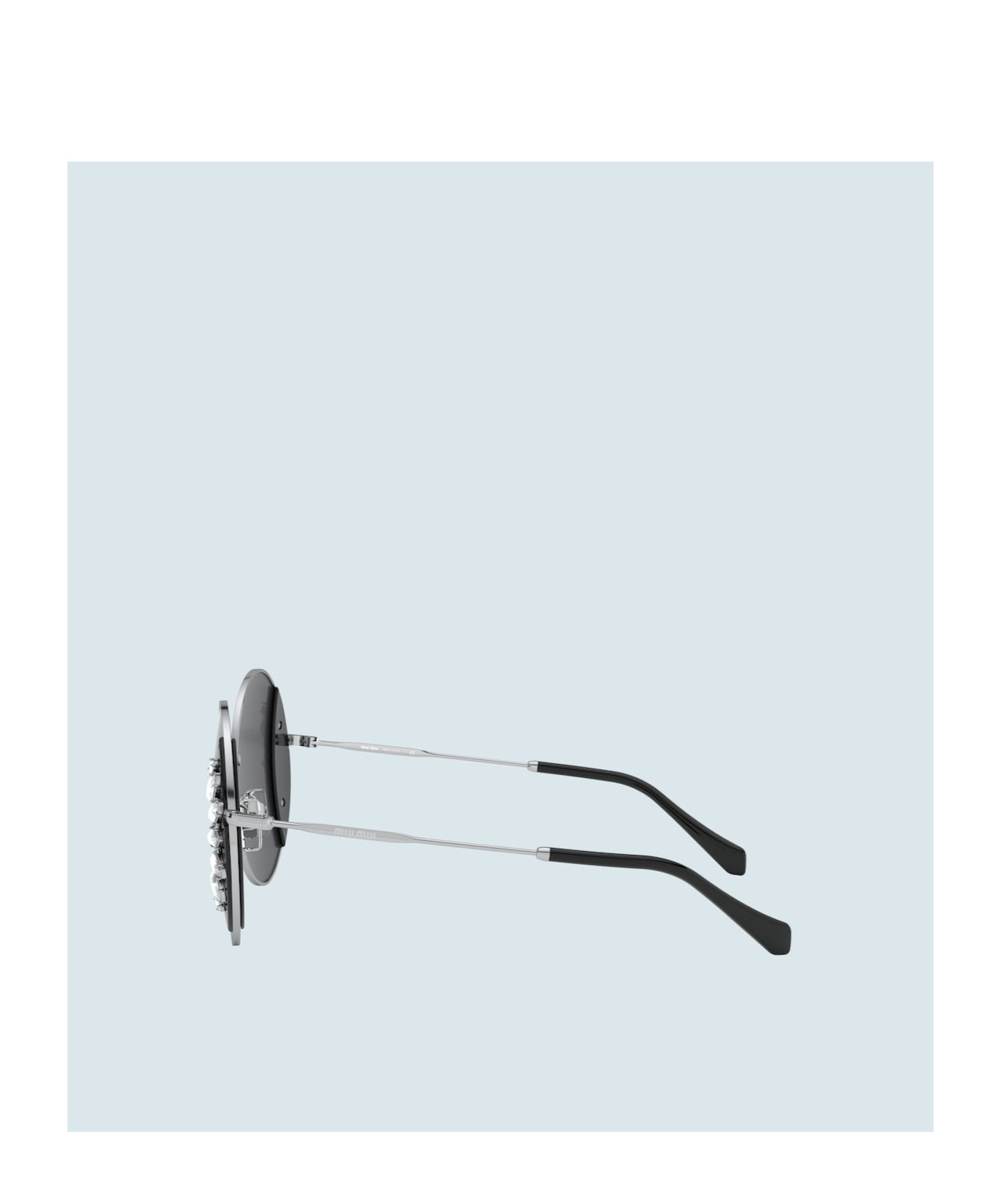 Miu Miu Noir Round Frame Sunglasses In Black