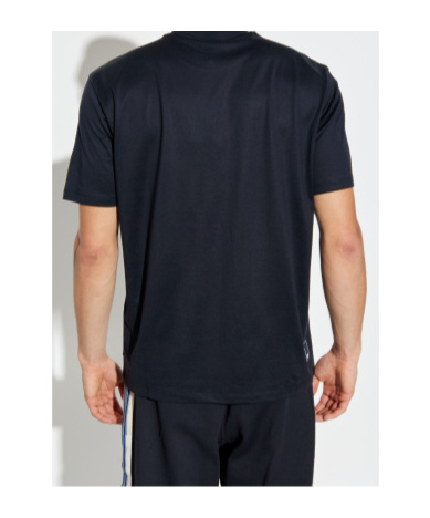 Emporio Armani Logo-embroidered Crew-neck T-shirt In Black