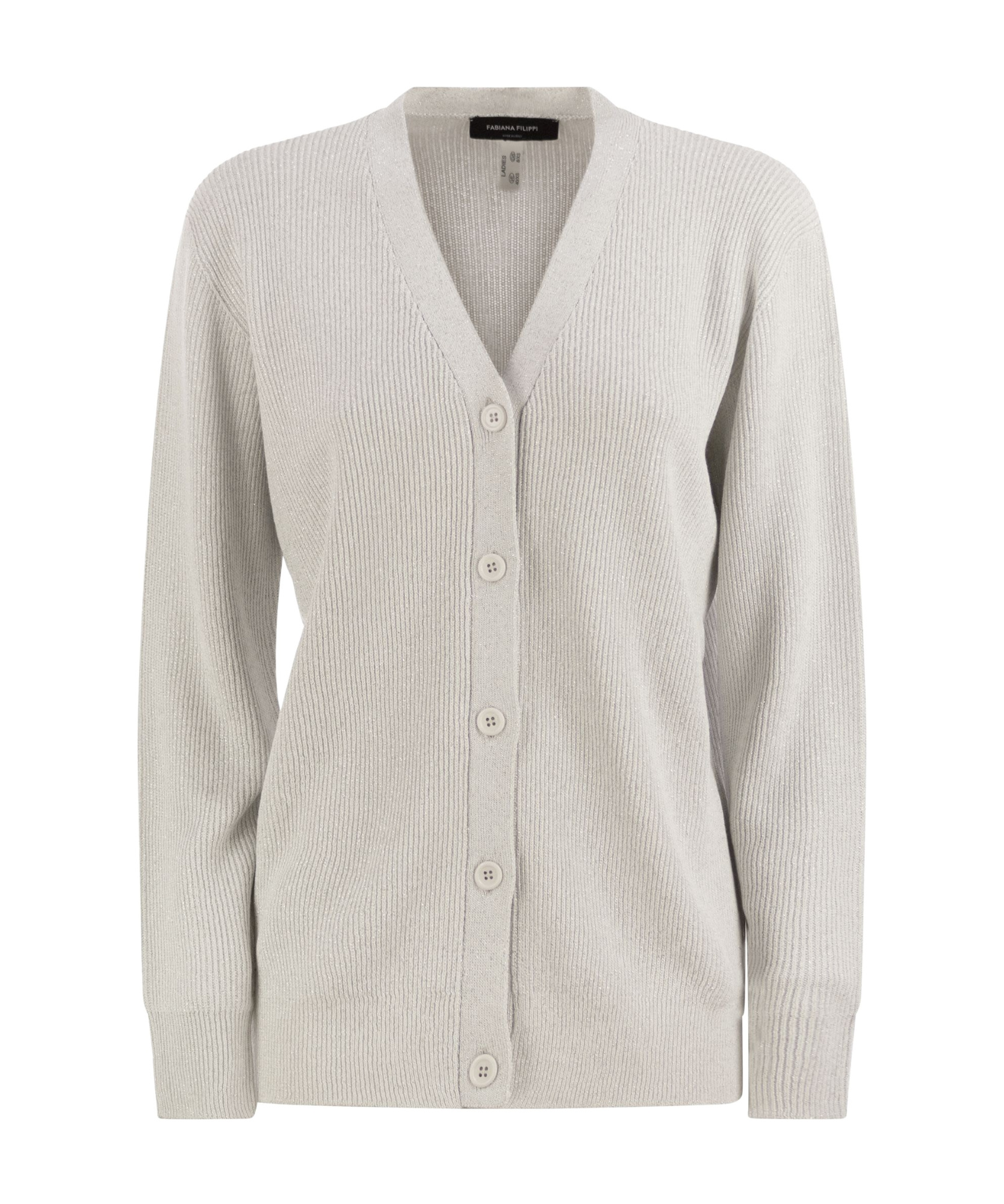 Fabiana Filippi Long-sleeved Knitted Cardigan In White