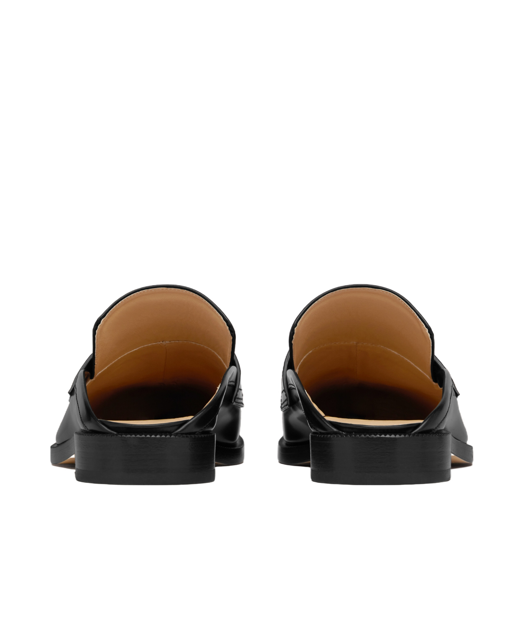 Maison Margiela Tabi City Calf Leather Flat Mules In Black