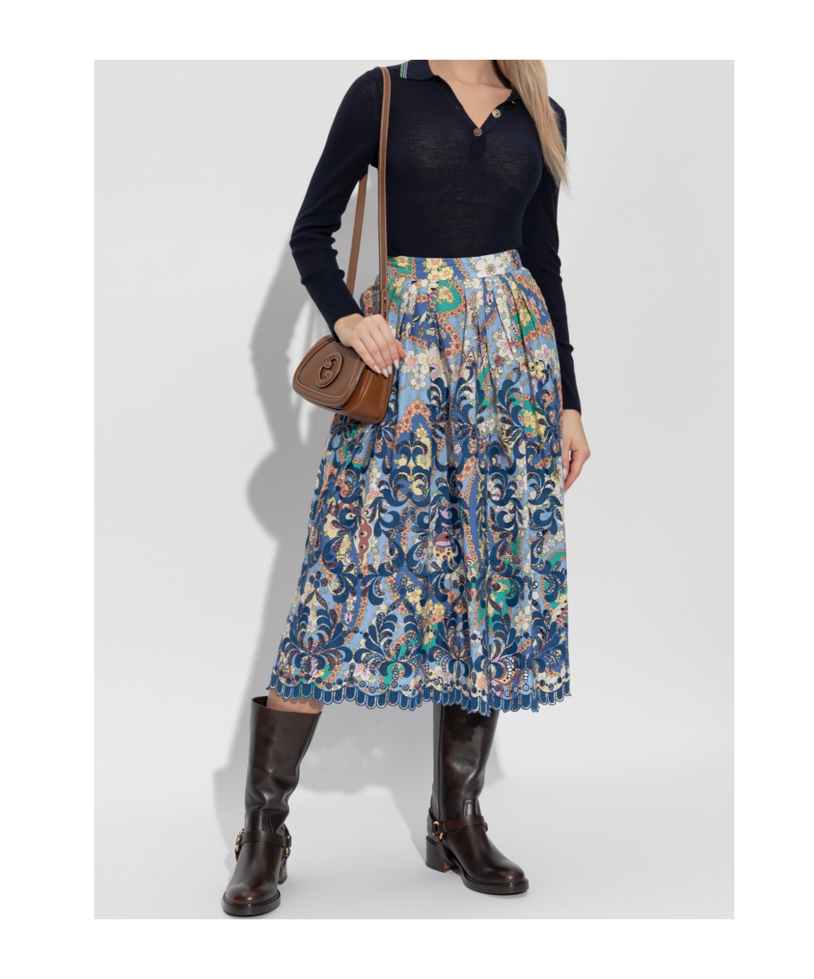 Etro Long-sleeved Wool Top In Black