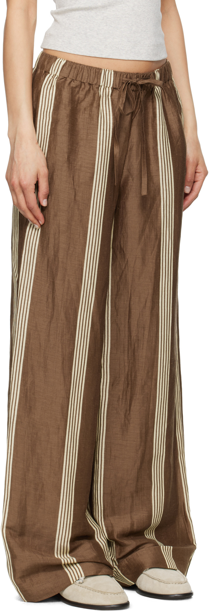 Shop Rag & Bone Brown Olivia Linen Trousers