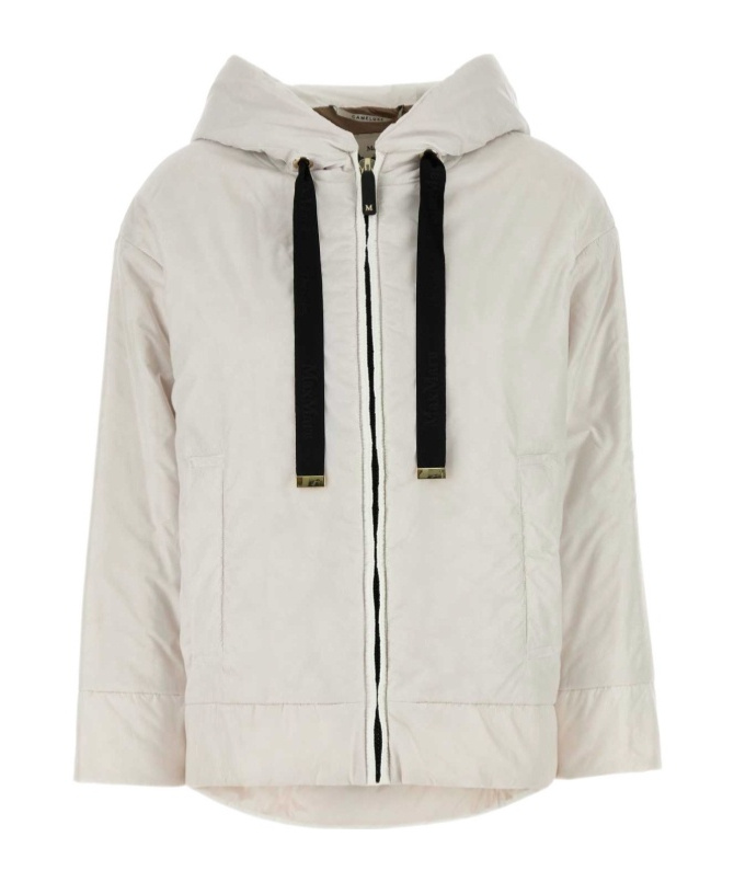 Max Mara The Cube Daria Zip-up Hooded Jacket In Gray