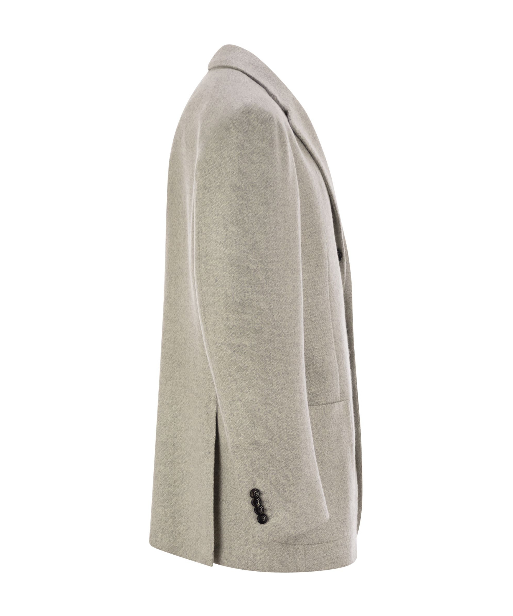 Kiton Single-breasted Patch-pockets Jacket In Gray