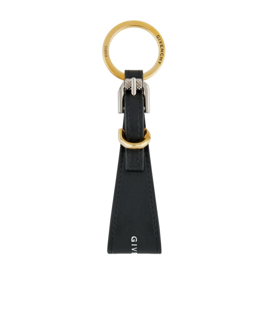 Givenchy Logo-print Leather Keychain In Green