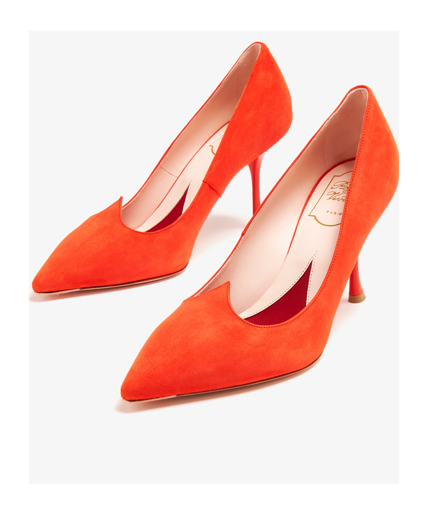 Shop Roger Vivier I Love Vivier Pumps In Suede In Orange
