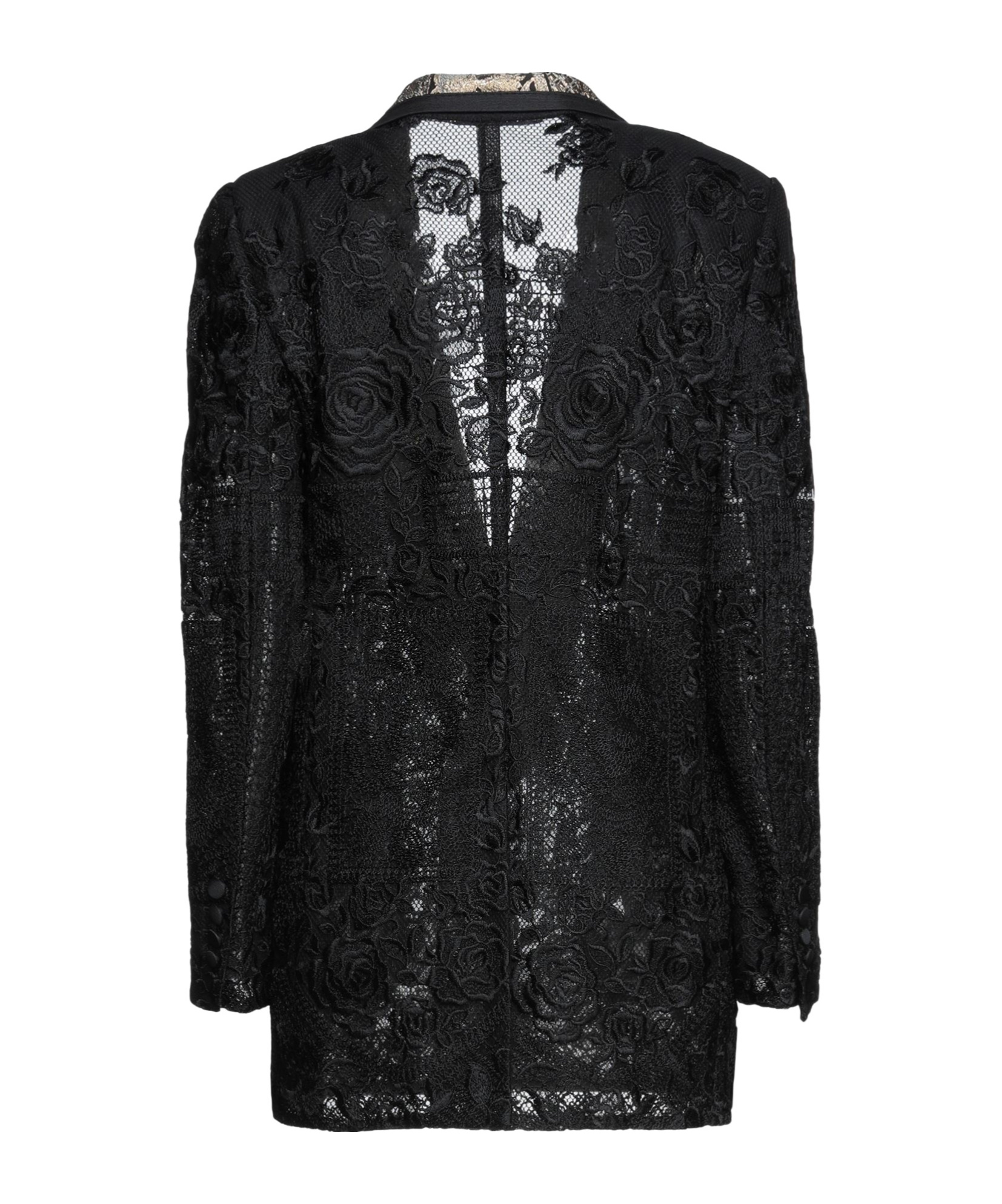 Dolce & Gabbana Floral Print Long Sleeve Coat In Black