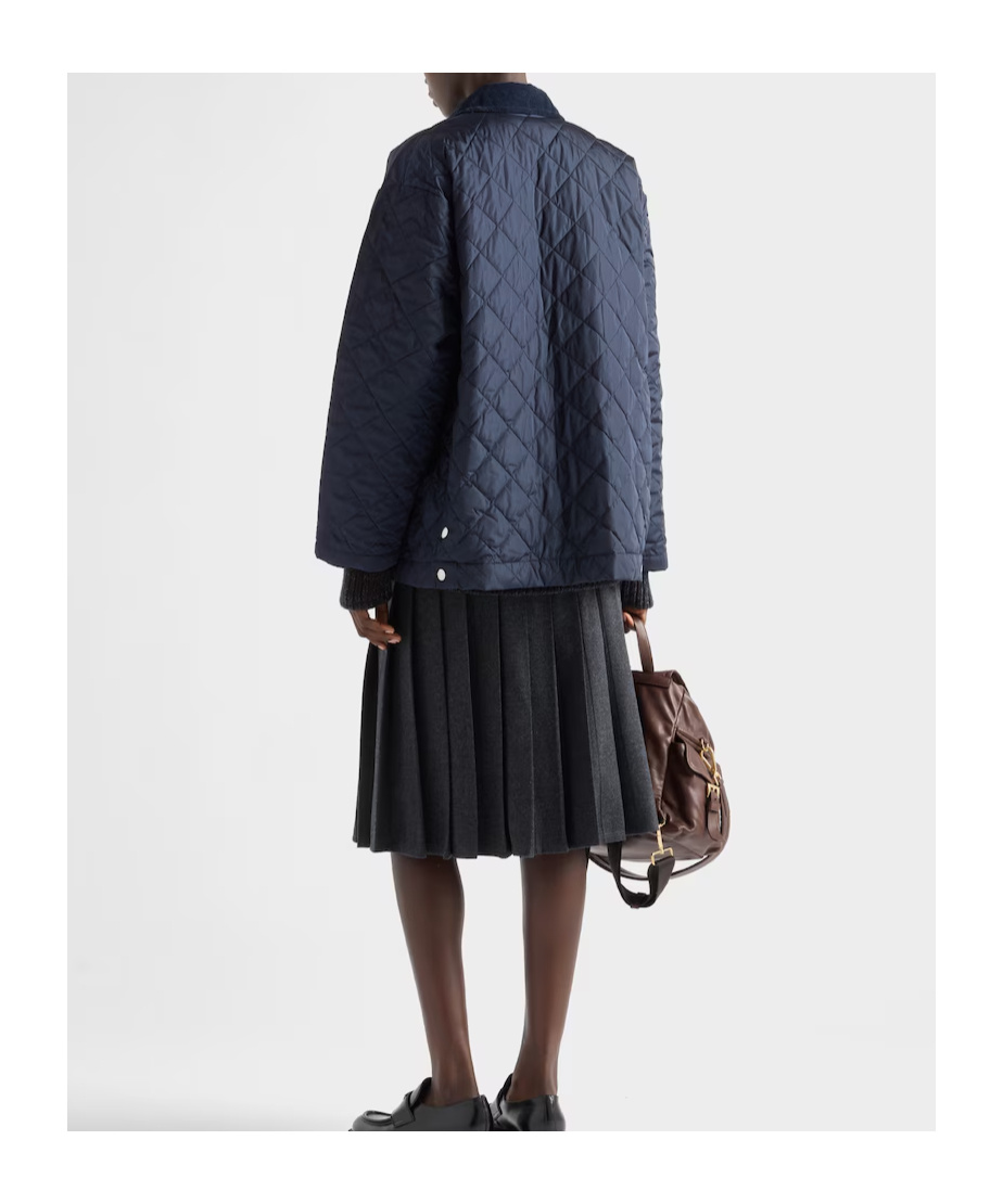 Prada Re-nylon Blouson Jacket In Blue