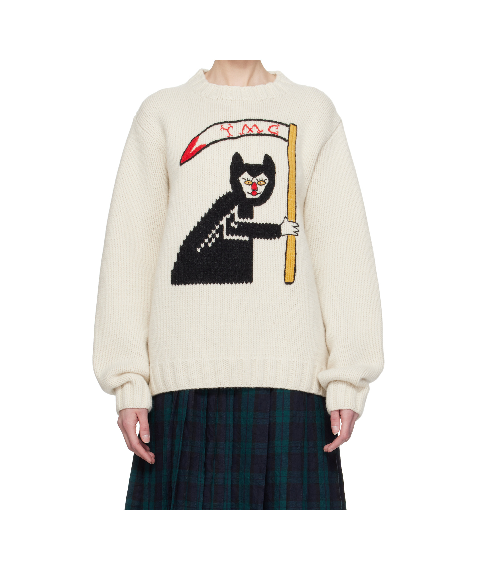 Ymc You Must Create Off-white Bluto Vixen Sweater In Cream-white